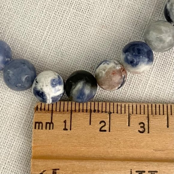 Natural Blue Soladite 8mm Bead Stretch Bracelet for Men or Women One Size New - Picture 7 of 9